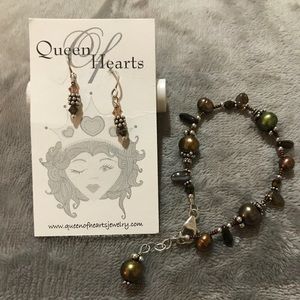 Earrings and bracelet